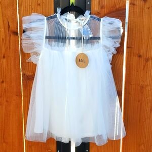 BiBi White Babydoll Top sz M